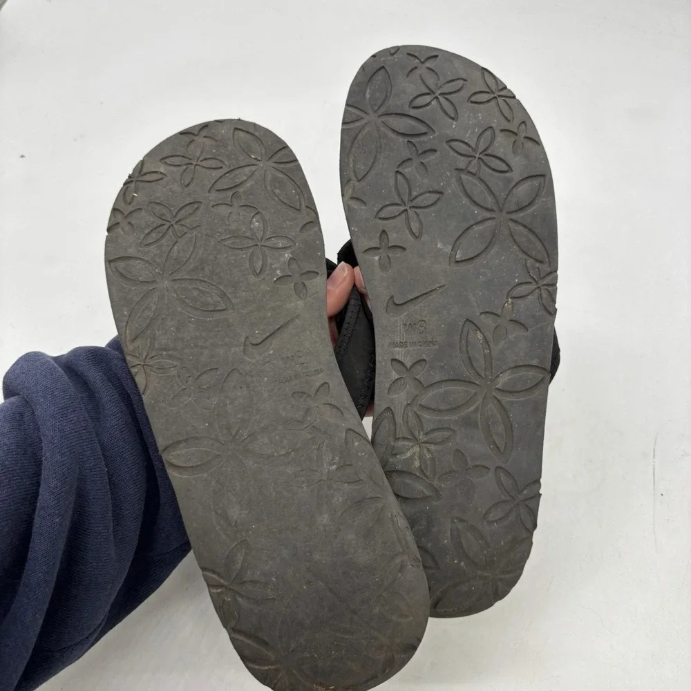 Nike Comfort Footbed Flip Flops Womens 8 Black Thong Sandals Support Slides